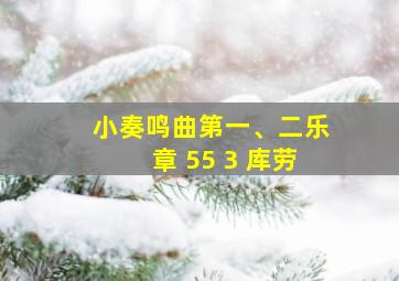 小奏鸣曲第一、二乐章 55 3 库劳